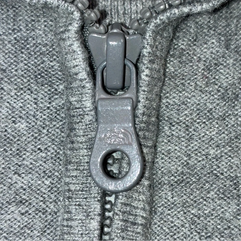 Mens The North Face 1/4 Quarter Zip Sweater XL Heather Gray Cotton Wool Knit